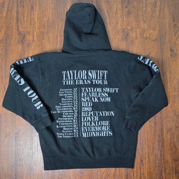 Taylor Swift Black Eras Tour Official Merchandise Merch Hoodie NWOT Large - Picture 7 of 9